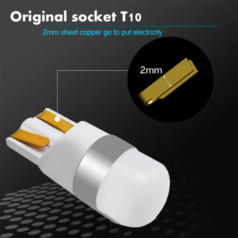 Emitting Color: Yellow - 1PCS 3030 SMD 350LM T10 W5W LED Car Clearance Lights Reading Lamp Auto Vehicle Dome Door Bulb Accessories Pure White 6000K