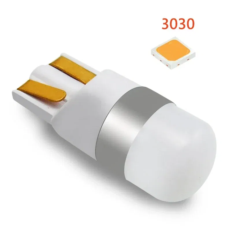 Emitting Color: Yellow - 1PCS 3030 SMD 350LM T10 W5W LED Car Clearance Lights Reading Lamp Auto Vehicle Dome Door Bulb Accessories Pure White 6000K