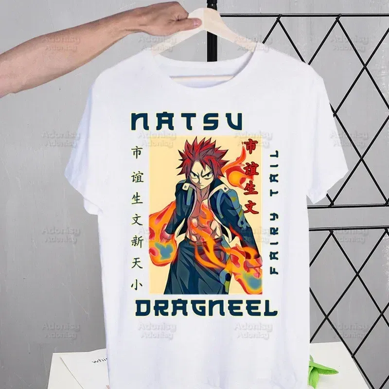 Color: SKY BLUE, Size: M - Anime Fairy Tail Cartoon Natsu Erza Gray Lucy T-shirts Summer Men/Women Hip Hop Tshirt Streetwear t shirts Short Sleeve Tops