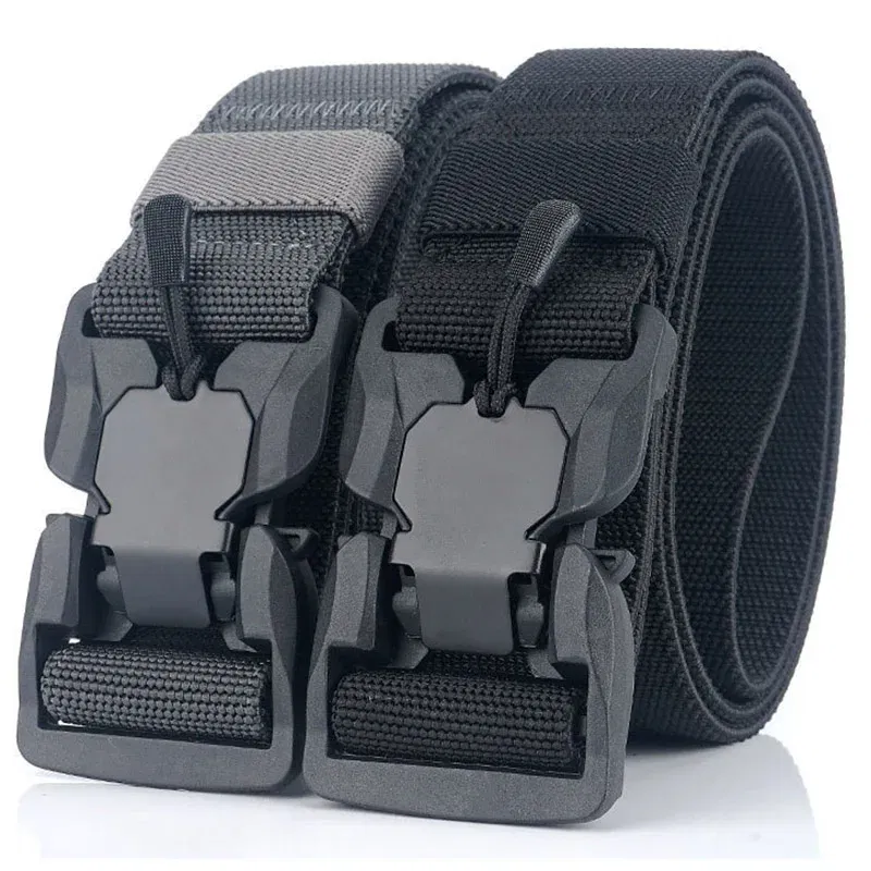 Color: Dark Khaki, Belt Length: 125cm, Ships From: CHINA - Military Nylon Tactical Belt for Men Women Unisex Magnetic Quick Release Buckle Army Outdoor Training Waist Belts Strap Nylon