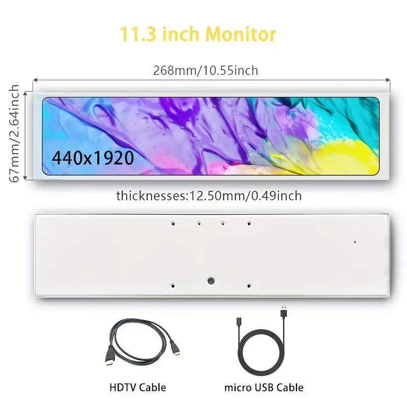 LESOWN 28.7cm Ultra-Wide Bar Monitor