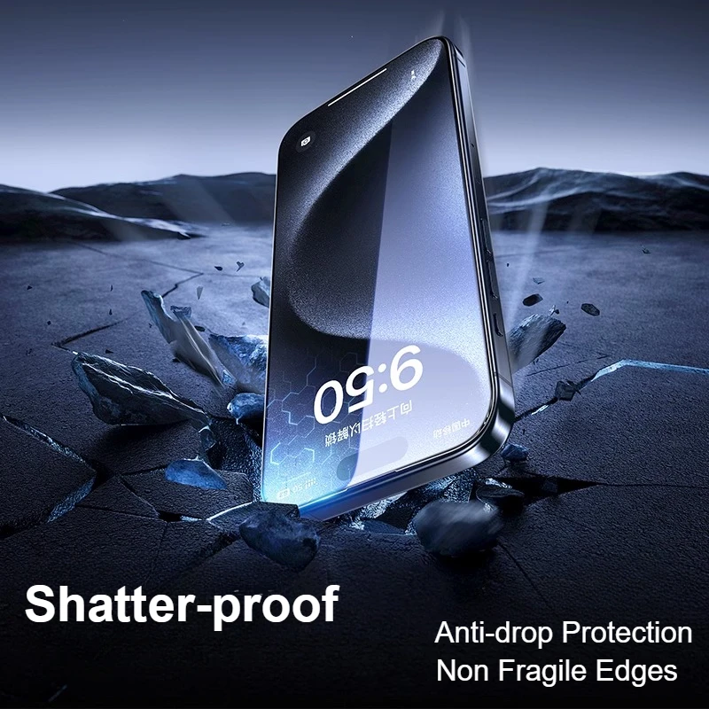 Color: Beige, Material: High Definition - SmartDevil 2/3PCS Anti-fingerprint Tempered Glass Film for iPhone 15Pro Max 14Pro 13 15 Non-full Cover HD Clear Screen Protector