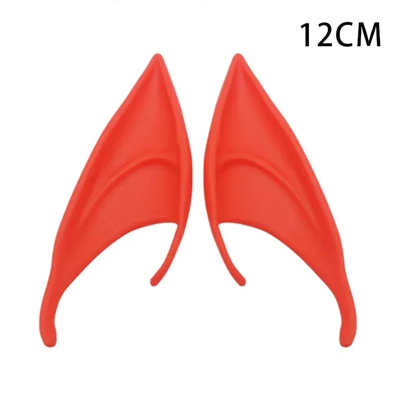 Color: army green - 1Pairs Cosplay Latex Fairy Angel Elf Ears Halloween Masquerade Party Costumes Halloween Party Decoration Supplies Photo Props