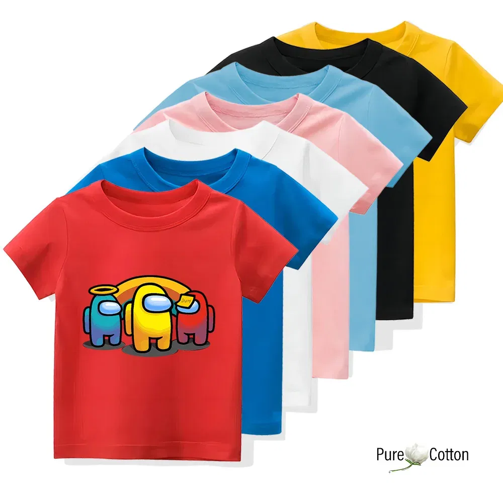 Color: SKY BLUE, Kid Size: 2T - Summer trend wear with many anime patterns sunscreen printing close to the skin cool 4-12 years old children delicate line unifo