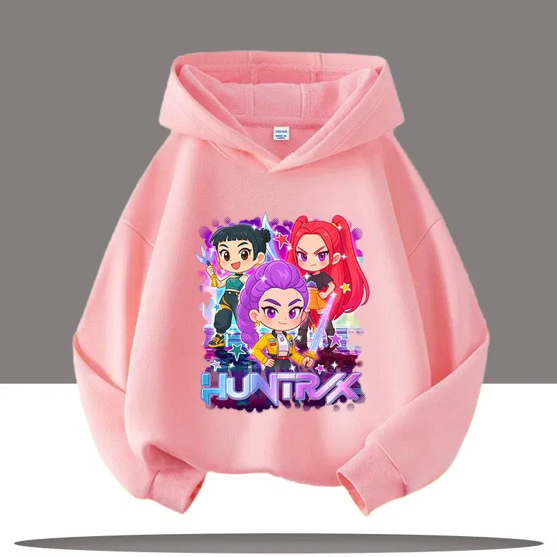 Color: PURPLE, Kid Size: 4 - Y2K KPop Demon Hunters Hoodies Teenage Girls Boys Rumi KPop Demon Hunters Hoody Autumn Casual Long Sleeve Children's Clothing
