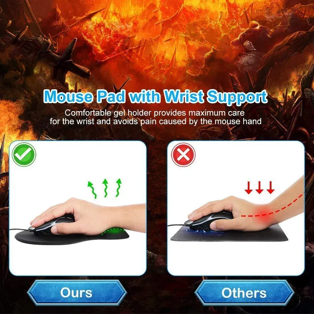Color: ocean blue - Mouse Pad Desk Mat for PC Laptop Ergonomic Non-Slip Mousepads Wrist Pad Rose Gold Series Office Accessories Mouse Mats