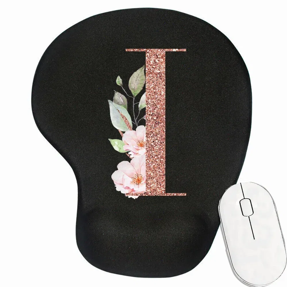 Color: ocean blue - Mouse Pad Desk Mat for PC Laptop Ergonomic Non-Slip Mousepads Wrist Pad Rose Gold Series Office Accessories Mouse Mats