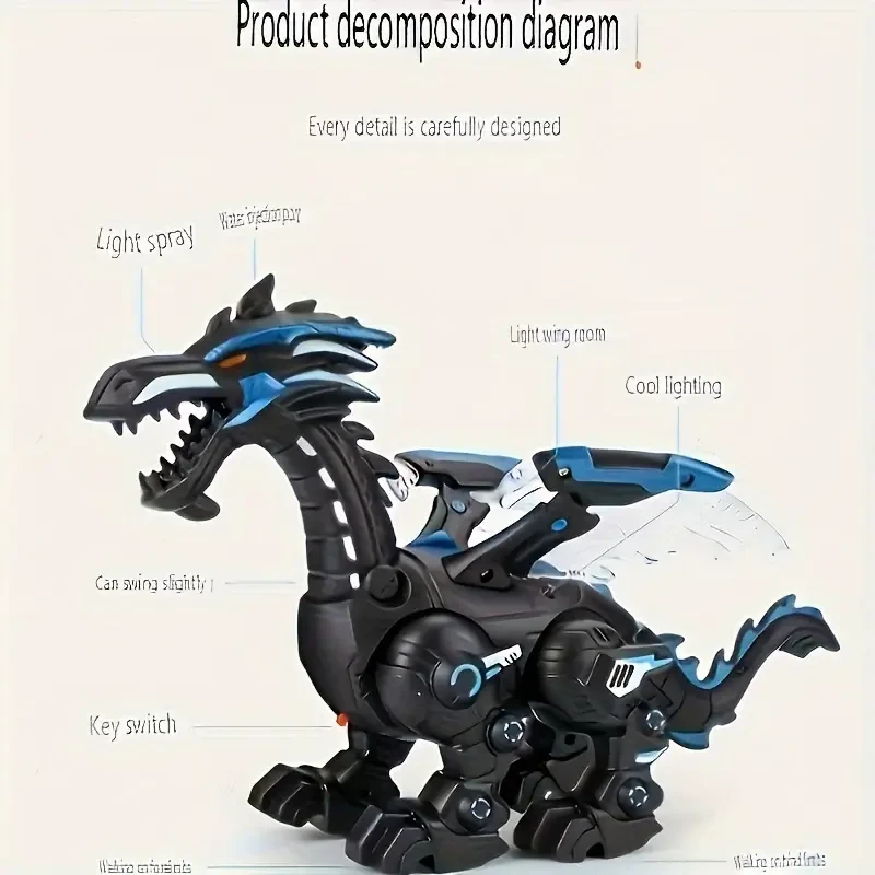 Walking Spray Dinosaur with Sound & Light Show Assembly Dragon Toy