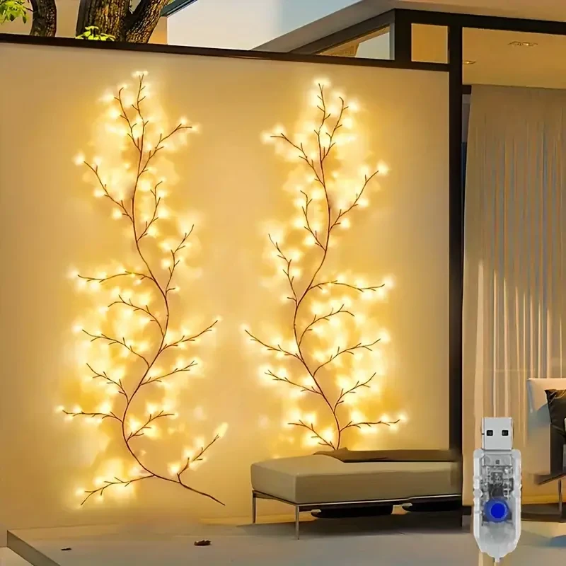 USB-Powered Willow Branch LED Wall Decor  96 Lights