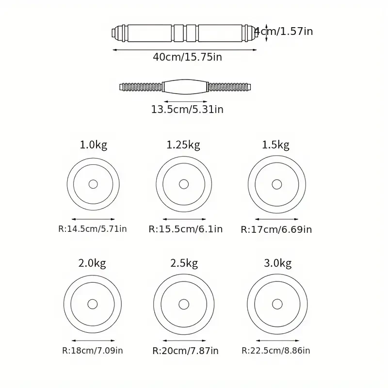 4-in-1 Adjustable Dumbbell Set (19.96KG)  Full Body Workout