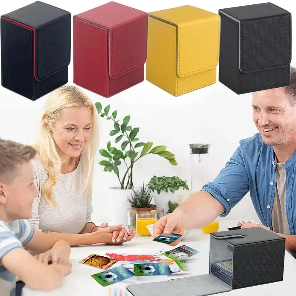 Color: Light green - 1PC Game MTG Trading Card Holder PU Deck Box Board Card Deck Case High Quality Storage Container Protectors Kits