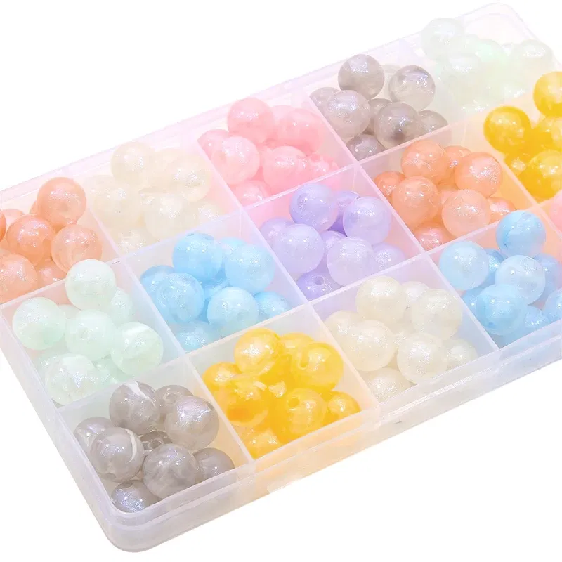 Color: WHITE, Ships From: CN - 20/50pcs 8/12mm Acrylic Round Pearl Luster Beads for Earring Necklace Keychain DIY Jewelry Making