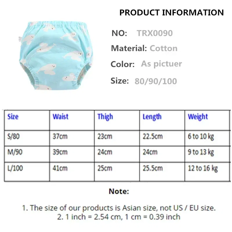 Color: Army Green, Size: XL - 4pc/Lot Cotton Training Pants Panties Waterproof Cloth Diapers Reusable Toolder Nappies Baby Underwear