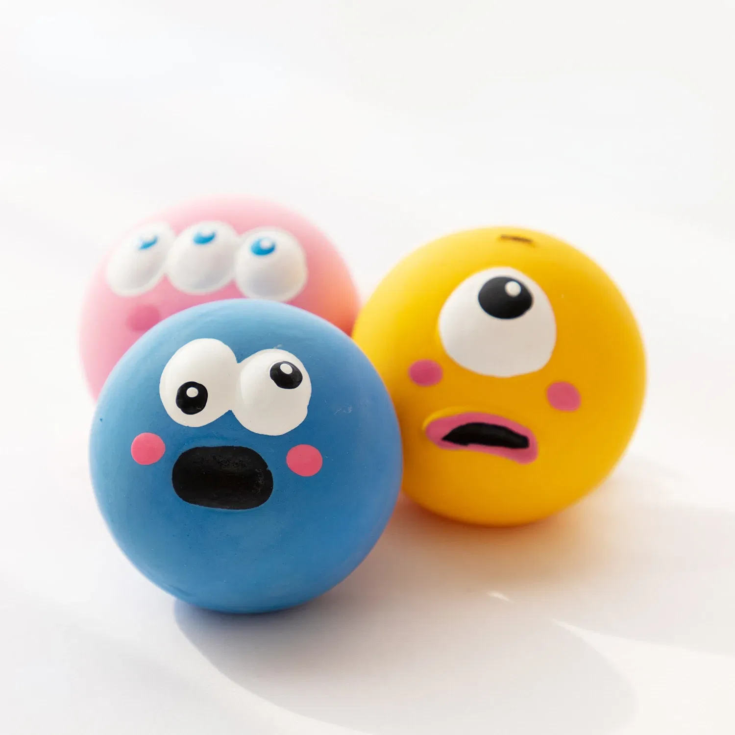 Color: Blue - Pet Dog Toy Puppy Cat Sounding Toy Squeaky Dog Toys Pets Internective Toy Big Eyes Bouncy Dog Balls Toy Ball Pet Chew Balls Toy