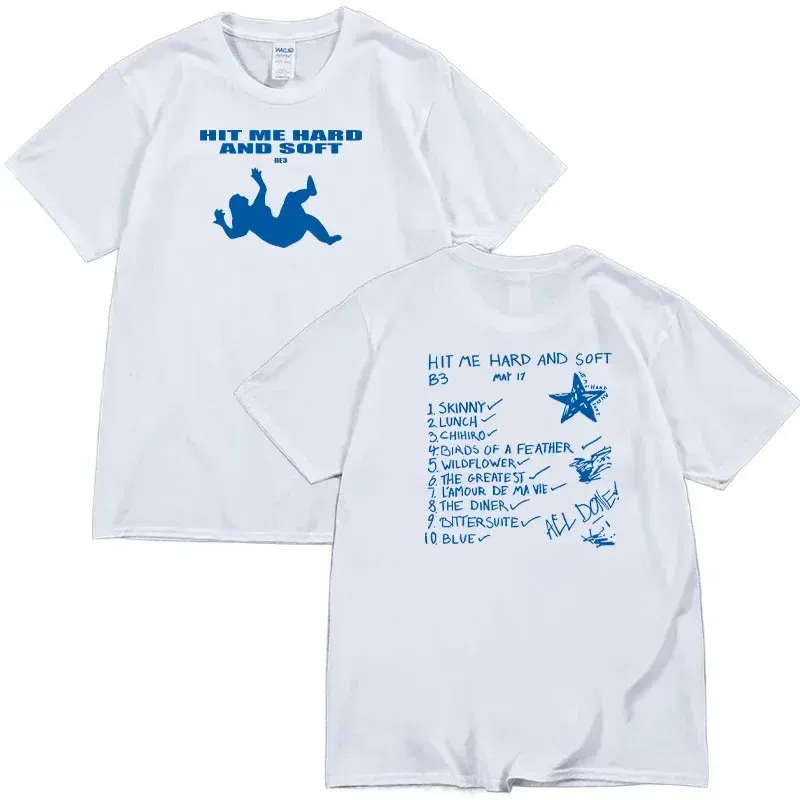 Color: black, Size: XXXL - Summer Men's and Women's T-shirt Billie Hit Me Hard and Soft Printed T-shirt O-neck Cotton European Size Casual Short Sleeved
