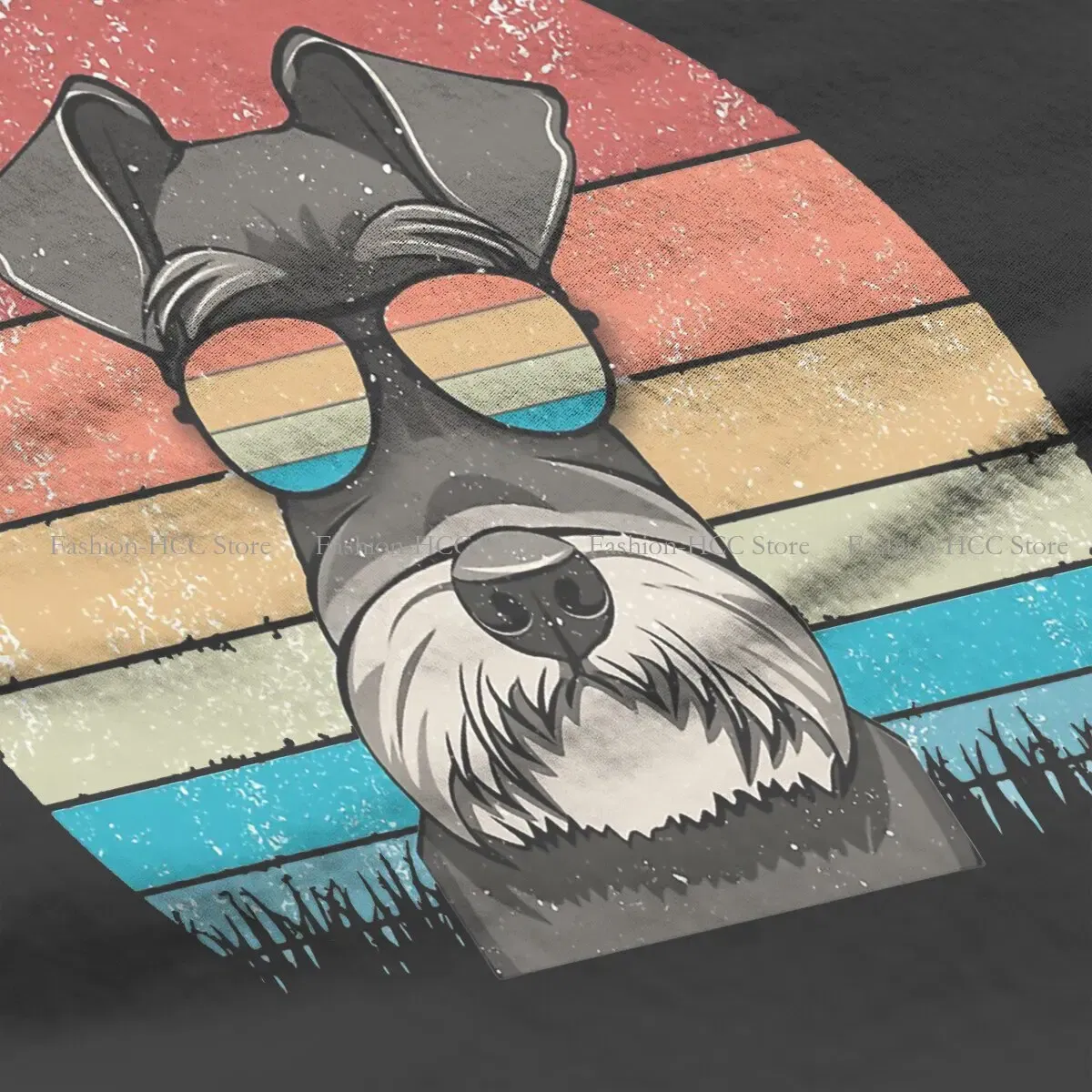 Color: WHITE, Size: L - Cool Dog Hip Hop Fashion Roar Best Schnauzer Dad Ever Newest Polyester TShirts Female Style Tops T Shirt O Neck