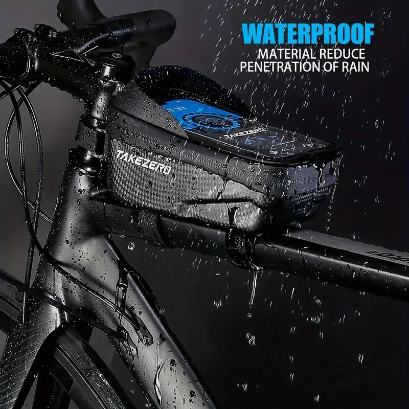 EVA Hard Shell Front Beam Bike Bag with Phone Pocket for Mountain Bikes