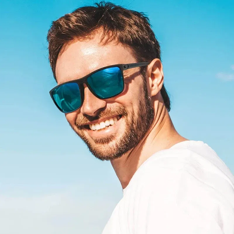 Lenses Color: Blue-gray - 2/3PCS Amazing Men Polarized Sunglasses Unisex UV400 Glasses Fishing Goggles Outdoor Sport Eyewear for Driving Fishing Cycling