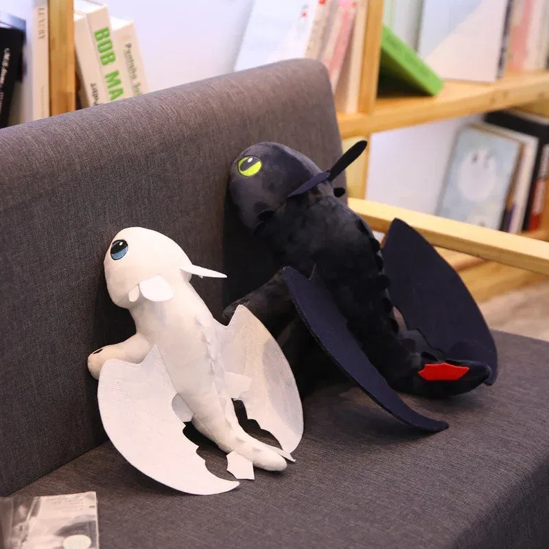 Color: black, Height: 0-10cm - 20-65cm Plushies Dragon Toys Kawaii White Black Dinosaurs Animal Stuffed Plush Toys In Stock Plush Kid Birthday Gifts for Kids