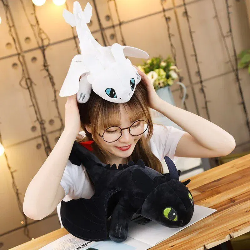 Color: black, Height: 0-10cm - 20-65cm Plushies Dragon Toys Kawaii White Black Dinosaurs Animal Stuffed Plush Toys In Stock Plush Kid Birthday Gifts for Kids