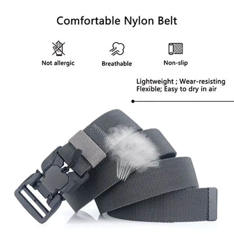 Color: DEEP BLUE, Belt Length: 125cm, Ships From: CHINA - Military Nylon Tactical Belt for Men Women Unisex Magnetic Quick Release Buckle Army Outdoor Training Waist Belts Strap Nylon