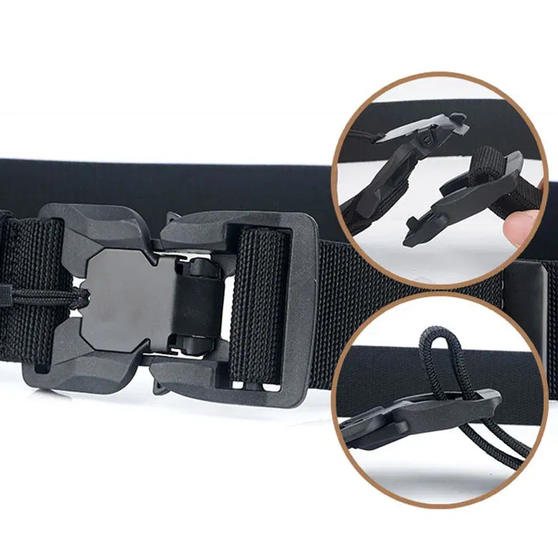 Color: DEEP BLUE, Belt Length: 125cm, Ships From: CHINA - Military Nylon Tactical Belt for Men Women Unisex Magnetic Quick Release Buckle Army Outdoor Training Waist Belts Strap Nylon