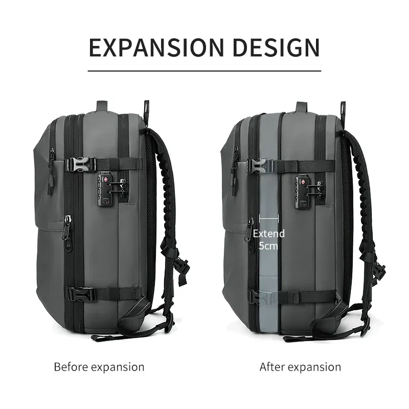 Color: plum - Men Travel Backpack vacuum compression 17 inch Laptop Backpack Business Large Capacity school Backpack Expanded Hiking backpack