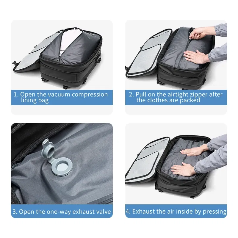 Color: plum - Men Travel Backpack vacuum compression 17 inch Laptop Backpack Business Large Capacity school Backpack Expanded Hiking backpack
