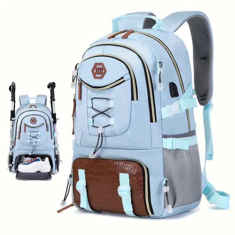 Large Capacity Travel Backpack - Spacious Laptop Bag with Shoe Storage