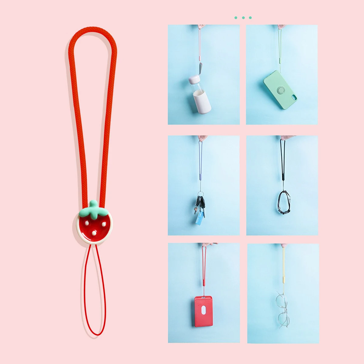 Color: Silver / Gray, Material: Silicon, Ships From: CHINA - Mobile Phone Rope Earphones Silicone Wrist Strap Ccd Camera Usb Key Chain Strawberry Fruit Decoration