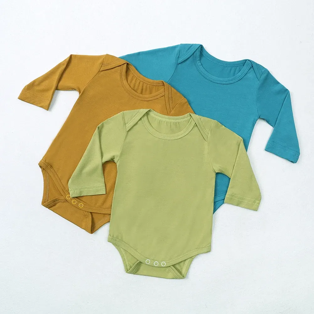 Color: Turquoise, Kid Size: 3M - 2025 Summer Newborn Boy Girl Romper Baby Bamboo Fiber Breathable Clothing Long Sleeve Toddler Jumpsuit Infant Bodysuit Pajamas
