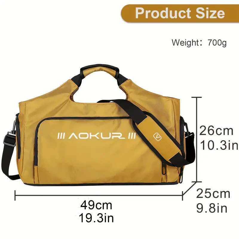 Durable Men's Fitness Duffel: Spacious, Wet/Dry Separation, Adjustable Strap for Gym, Travel & Outdoor