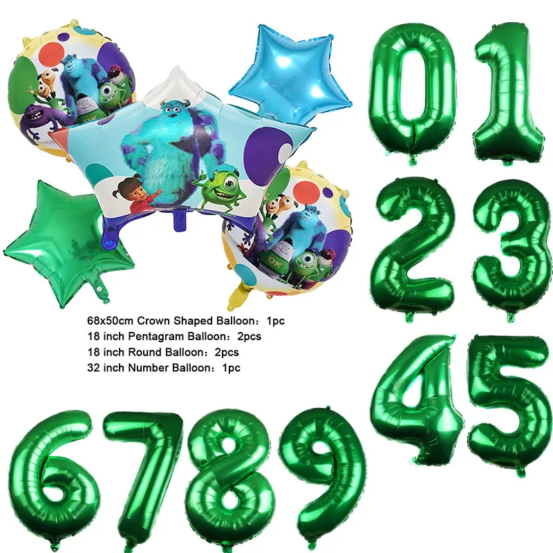 Color: Olive, Capacity: 480ml - Monsters University Monsters, Inc. Theme Birthday Party Decoration Metallic Gem Shaped Balloon Crown Shaped Balloon Baby Shower