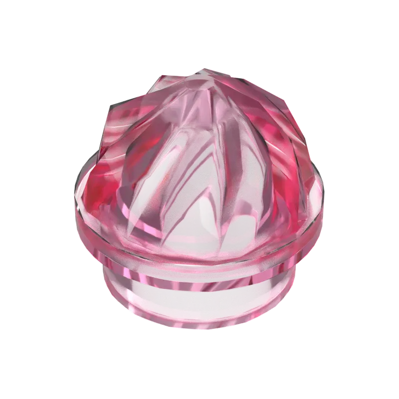 Color: Pink - 10pcs MOC Brick Parts 15470 Plate Round 1 x 1 Swirled Top Compatible Building Block Particle DIY Kids Brain Toy Birthday Gift