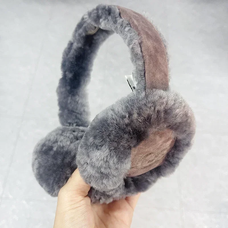 Color: WHITE - Soft Plush Ear Warmer Winter Warm for Women Men Fashion Solid Color Earflap Outdoor Cold Protection EarMuffs Ear Cover