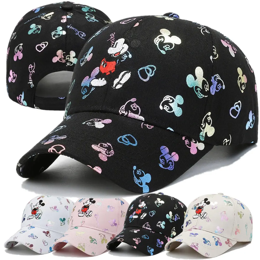 Color: Black, Size: Adjustable - Hot Sale Women Cartoon Cap Mickey Mouse Baseball Cap Female Streetwear Dad Hat