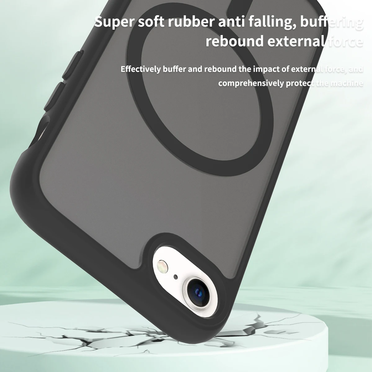 Color: black, Compatible-Phone Models: For iPhone 12 - Non Yellowing Case For iPhone SE 2022 2020 8 16 Pro Max 15 Plus 14 13 Mini 12 11 Magsafe Mag Safe Matte Black Magnet Phone Cover