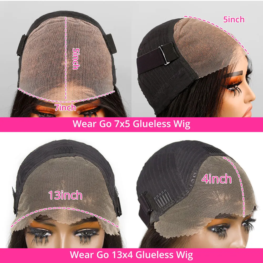 Hair Color: #1B, Ships From: CHINA, Stretched Length: 12INCHES, Density: 150% - Wear and Go Water Wave Glueless Bob Wigs Pre-plucked 7x5 HD Lace Closure Wig Pre-cut Lace Frontal Bob Wigs With Bleached Knots