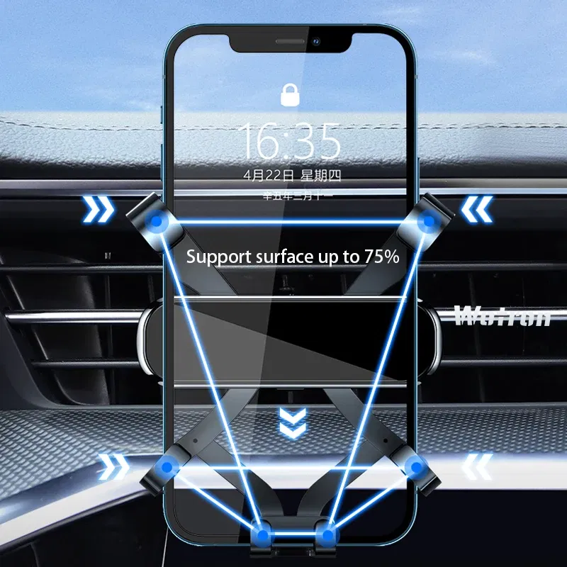 Color Name: GRAY - Car Phone Holder Mobile Mount Stand For Audi Q5 8R FY 2010-2023  Adjustable GPS Special Navigation Bracket Accessories