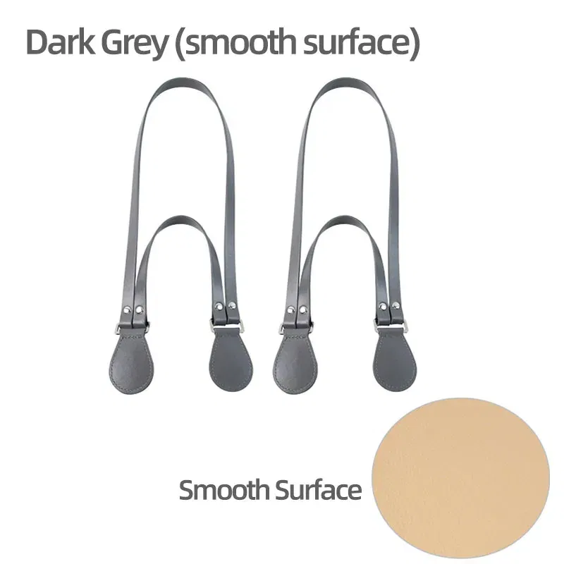 Color: Dark Grey - New Long Short Leather Handheld Single Shoulder One-Piece Straps Handles O Bag Accessories Multifunctional Strap for Obag