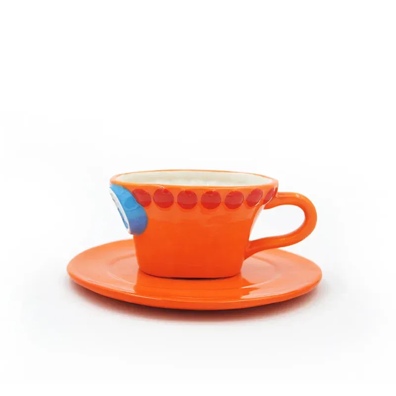 Color: WHITE - One Piece Monkey D. Luffy Ceramic Mug Portgas D Ace Chopper Sabo Office Desktop Cup Anime Figure Upside Down Coffee Cup Gifts