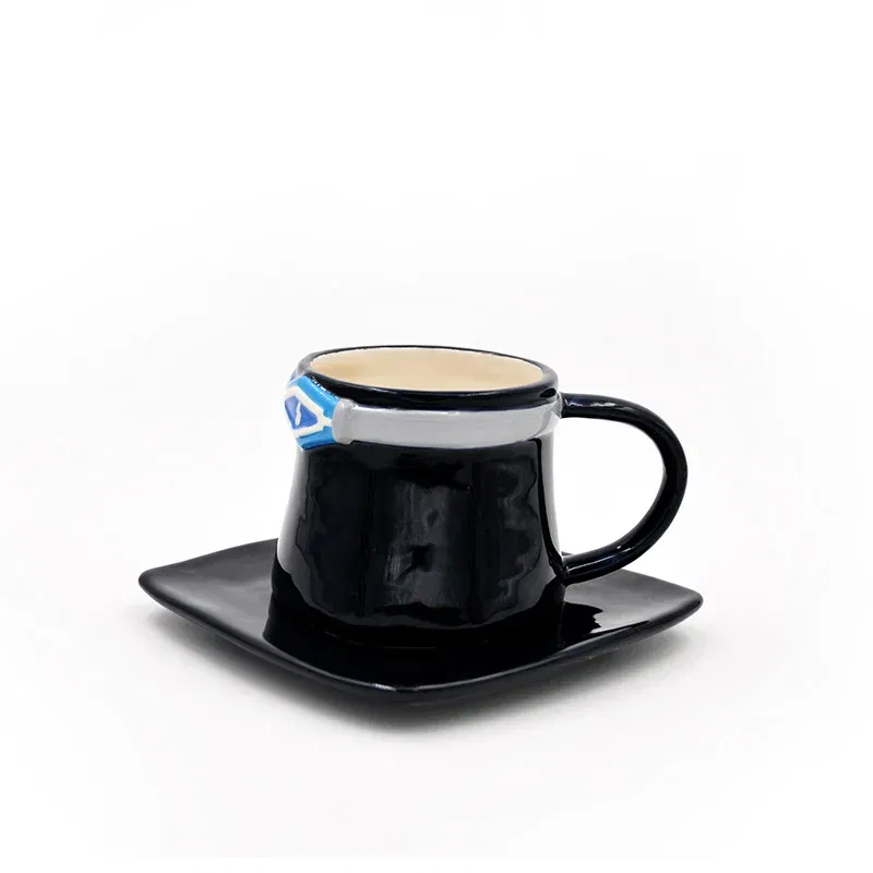 Color: WHITE - One Piece Monkey D. Luffy Ceramic Mug Portgas D Ace Chopper Sabo Office Desktop Cup Anime Figure Upside Down Coffee Cup Gifts