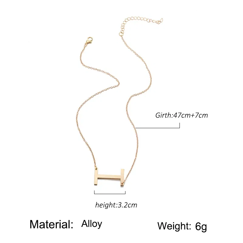 Metal Color: Antique Bronze Plated - Fashion Metal Necklace Golden Letter Bohemia Simple DIY Romantic Retro Woman's Necklace For Winter Jewelry Gift Free Shipping