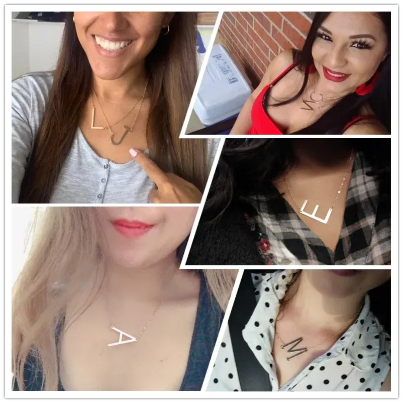 Metal Color: Antique Bronze Plated - Fashion Metal Necklace Golden Letter Bohemia Simple DIY Romantic Retro Woman's Necklace For Winter Jewelry Gift Free Shipping