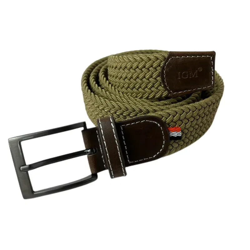 Color: GRAY, Belt Length: 115CM, Ships From: CHINA - Stretch Canvas Leather Belts for Men Female Casual Knitted Woven Military Tactical Strap Male Elastic Belt for Pants Jeans 3.5