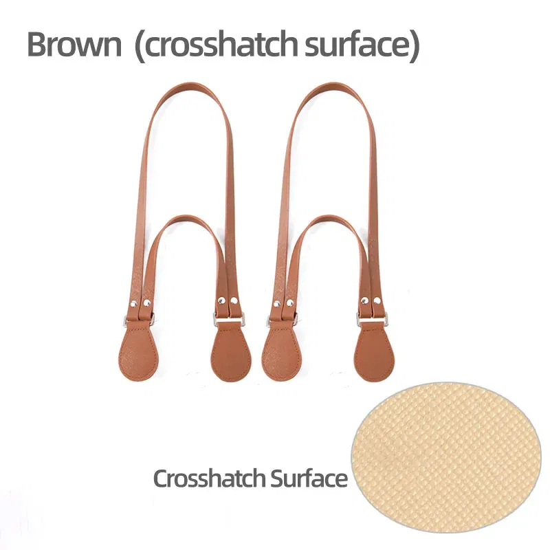Color: Silver - New Long Short Leather Handheld Single Shoulder One-Piece Straps Handles O Bag Accessories Multifunctional Strap for Obag