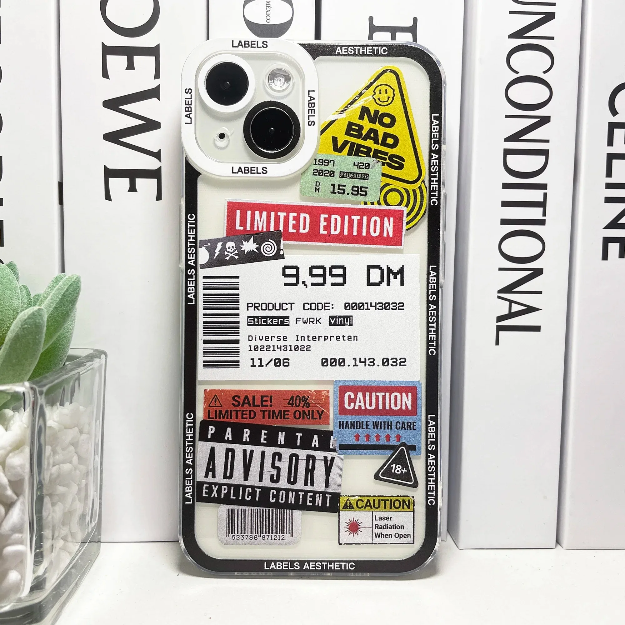 Color: GRAY, Material: EVA - Mix Labels Collage Stickers Aesthetic Phone Case For Samsung Galaxy S10 S20 S21 S22 S23 S24 FE Plus Ultra Note 20