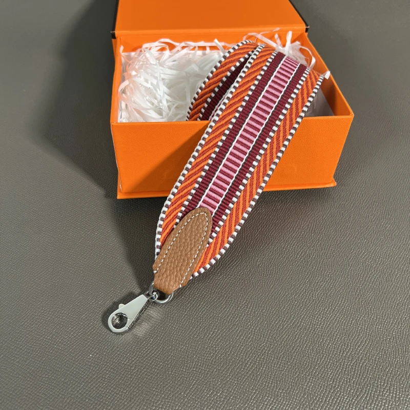 Color: Orange, Size: S - Herbag Evelyn Replacement Shoulder Strap Gold Togo Cowhide Woven Canvas 5cm Wide Hand-Sewn