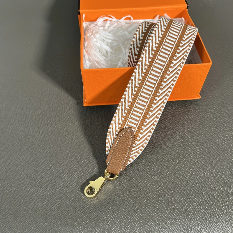 Color: Orange, Size: S - Herbag Evelyn Replacement Shoulder Strap Gold Togo Cowhide Woven Canvas 5cm Wide Hand-Sewn
