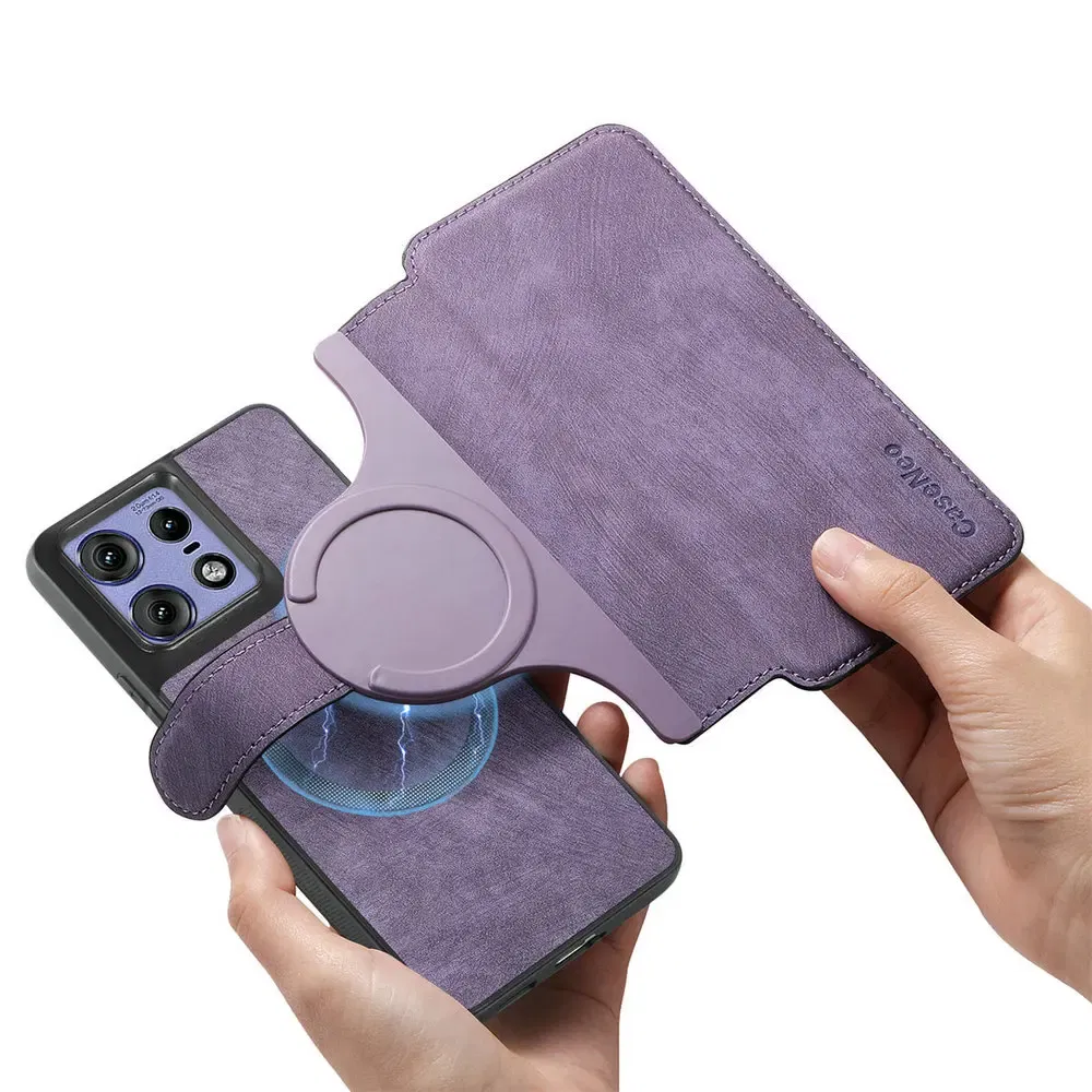 Color: Clear, Material: Neoprene - Edge 50 60 Fusion 5G Flip Case For Motorola Edge 60 Pro 2In1 Detachable Leather Wallet Funda Moto Edge 50 Neo 60 Pro S50 Cover